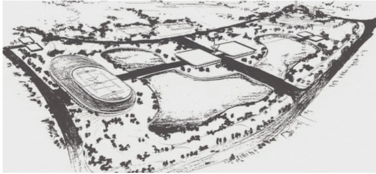 Sketch of plan for Olympic Stadium in Centennial Park late 60s 